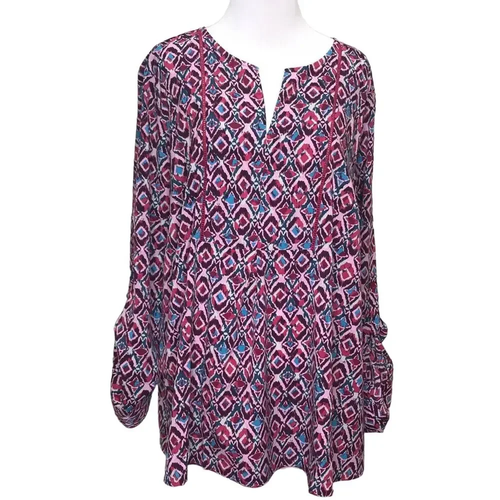 Lane Bryant Print Tunic Blouse Size 18/20